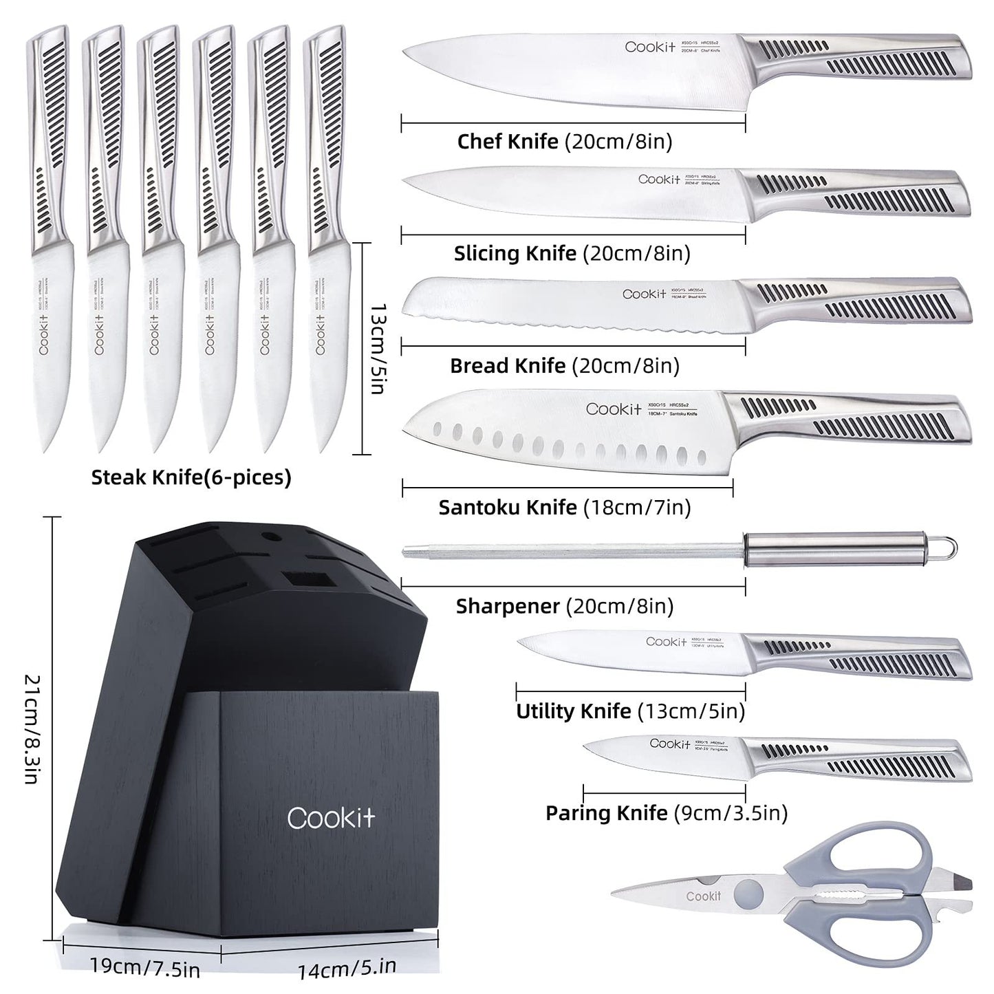 Hemniq Chef Knife Set – 15 Pieces